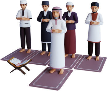 3d render 3d rendering Muslims man doing shalat tarawih